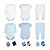 Kit 12 Peças Body Bebê Menino Longa e Curta Calça Mijão e Meias - Imagem 1