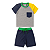 Conjunto Camiseta e Bermuda Infantil Masculino Bolso Tricolor - Imagem 1