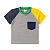Conjunto Camiseta e Bermuda Infantil Masculino Bolso Tricolor - Imagem 2