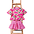 Conjunto Manuela Blusa e Short Infantil Feminino - Cereja Rosa - Imagem 4