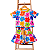 Conjunto Alice Blusa e Short Infantil Feminino - Flores Coloridas - Imagem 3