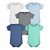 BODY PARA BEBÊS MANGA CURTA LISO ALGODÃO MASCULINO KIT 5 UNIDADES - Imagem 5