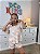 Conjunto Infantil Feminino Listrado Blusa Bufante E Short com Cós Elástico - Imagem 1