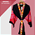 Kimono preto manga alongada rosa e listras - Imagem 2
