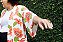 Kimono Tóquio off flores laranja - Imagem 5