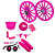 KIT MONT ARO-16 FEM PINK CESTA+RODA+ENGR COMPLETO - Imagem 1