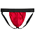 Cueca jockstrap sexy suporte atletico com faixa aberta Vermelho - Imagem 1