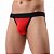 Cueca jockstrap sexy suporte atletico com faixa aberta Vermelho - Imagem 2