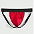 Cueca jockstrap sexy suporte atletico com faixa aberta Vermelho - Imagem 2