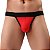 Cueca jockstrap sexy suporte atletico com faixa aberta Vermelho - Imagem 3
