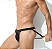 Cueca jockstrap sexy suporte atletico com faixa aberta tecido arrastao furadinho sem forro - Imagem 4