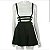 Saia Preta com Suspensório Feminina Estilo Colegial - Moda Casual e Fashion - Imagem 2