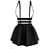 Saia Preta com Suspensório Feminina Estilo Colegial - Moda Casual e Fashion - Imagem 1