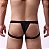 Cueca jockstrap com ligas sexy suporte atletico fio dental Preta - Imagem 6