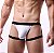 Cueca jockstrap com ligas sexy suporte atletico fio dental Branca - Imagem 3