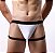 Cueca jockstrap com ligas sexy suporte atletico fio dental Branca - Imagem 4