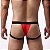 Cueca jockstrap com ligas sexy suporte atletico fio dental Vermelha - Imagem 2