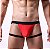 Cueca jockstrap com ligas sexy suporte atletico fio dental Vermelha - Imagem 5