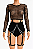 Conjunto Premium 2 Peças – Cropped Arrastão + Hot Pants com Cinta Liga - Imagem 1