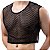 Camiseta sem mangas Cropped Masculino Unissex em Arrastão Preto - Imagem 1