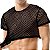 Camiseta manga curta Cropped Masculino Unissex em Arrastão Preto - Imagem 1