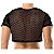Camiseta manga curta Cropped Masculino Unissex em Arrastão Preto - Imagem 2
