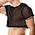 Camiseta manga curta Cropped Masculino Unissex em Arrastão Preto - Imagem 3
