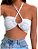 Top Cropped Amarração 7 em 1 Malha Canelada Branco - Imagem 2