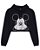 Blusa de Moletom Feminino Cropped com Capuz Mickey Mouse Preto MARCA - Imagem 2