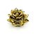 Flor Rosa Decorativa em Cerâmica Dourada Média - Imagem 1