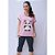 Pijama Blusa Calça Pescador Adulto Feminino Curto Estampa Panda Cor Rosa - Imagem 1