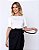 Blusa com Manga Torcida 2/4 Feminina Evangélica Off White Moda Executiva Social - Imagem 3