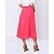 Saia Evase Lisa Rodada Midi Rosa com Botões Acompanha Cinto  Moda Executiva Social - Imagem 1