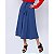 Saia Evase Rodada Midi com Botões Feminina Evangélica Azul - Imagem 4