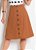 Saia Evasê Caramelo com Botões Decorativos e Elástico na Cintura - Imagem 1