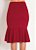 Saia Vermelha com Babado na Transversal e Cós com Elástico - Imagem 2