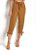 Calça Capri Caramelo Com Amarração e Recorte Vazado nas Laterais - Imagem 1