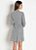 Vestido Curto Poá Cinza com Gola Laço e Manga 3/4 - Imagem 2