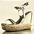 Sandália Anabela Metalizada Dourada com Spikes - Imagem 3