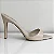 Mule Cavado Salto Fino Alto e Bico Folha Nude Outlet - Imagem 3