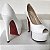 Peep Toe Meia Pata Salto 15cm Verniz Branco - Imagem 3