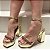 Sandália Salto Bloco 12cm Tira Trançada em Strass Ouro Light - Imagem 3