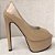 Peep Toe Meia Pata Salto 15cm Verniz Nude - Imagem 2