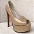 Peep Toe Meia Pata Salto 15cm Verniz Nude - Imagem 1