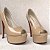 Peep Toe Meia Pata Salto 15cm Verniz Nude - Imagem 3