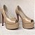 Peep Toe Meia Pata Salto 15cm Verniz Nude - Imagem 4