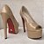 Peep Toe Meia Pata Salto 15cm Verniz Nude - Imagem 5