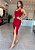 Vestido Midi Modelador Decotado Vermelho - Imagem 3