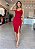 Vestido Midi Modelador Decotado Vermelho - Imagem 1