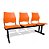 Longarina 3 Lugares Versat Assento Encosto Plástico Coluna Dupla Para Recepção Escritório Laranja - Imagem 1